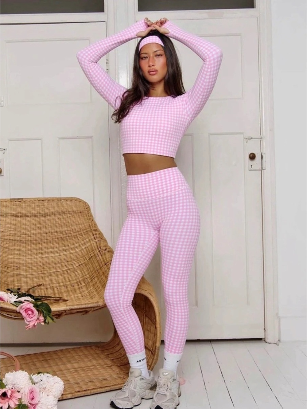 Astoria Pink & White Gingham Leggings